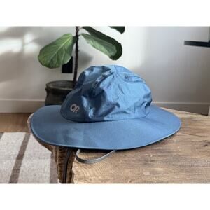 Outdoor Research Helium Rain Full Brim Hat L/XL Blue Waterproof Hiking